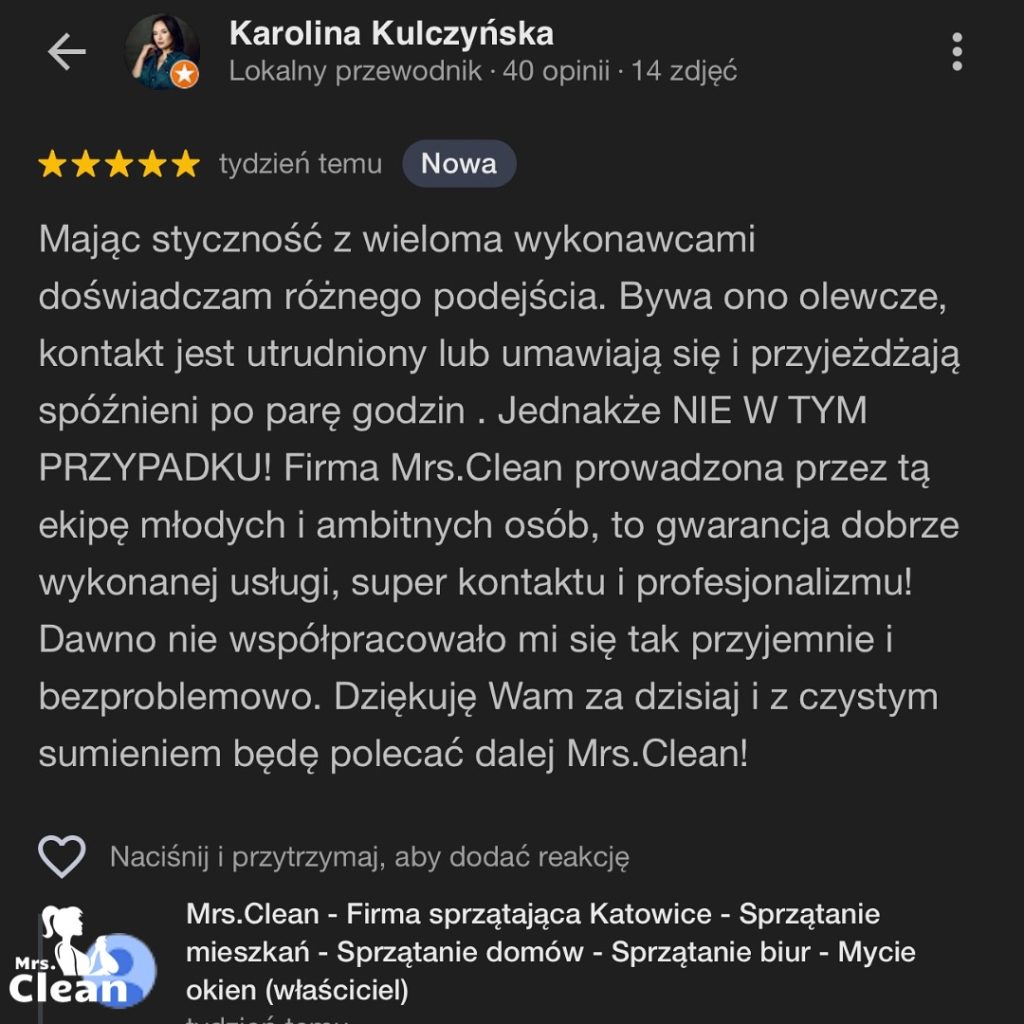 Instagram post from mrs.clean.pl. This post is in position 1.